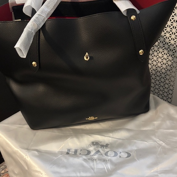 Coach Black and Red Market Tote Bag - Picture 1 of 12